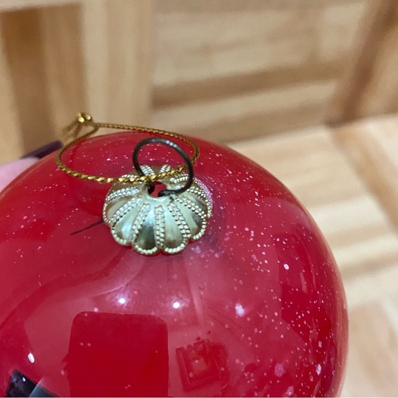 Retired Li Bien Red Snowman Hand-painted Christmas Tree Glass Ornament - Picture 7 of 7